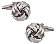 Load image into Gallery viewer, Classic Men's Silver Knot Cufflinks