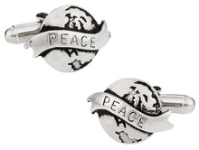 Load image into Gallery viewer, Silver World Peace Cufflinks