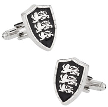 Load image into Gallery viewer, Silvertone England Three Lions Cufflinks