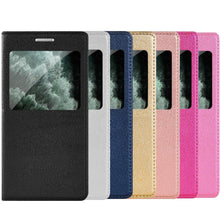 Load image into Gallery viewer, Simple Flip Ultra Thin Window Cover Leather Phone Case For iPhone 14 13 12 11 Pro Mini Luxury Leather Wallet Case Flip Cover Classic Simple iphone case