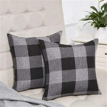 Load image into Gallery viewer, Simple Plaid Linen Pillow Case Invisible Zipper Household Hugging Pillow Case Decorative Retro Plaids Linen Throw Pillow Covers Soft Soild Decorative Cushion Case For Sofa Bedroom Pillow Case 45x4CM