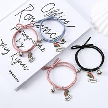 Load image into Gallery viewer, Simple Rainbow Magnet Attract Couple Bracelet Rainbow Bell Pendant Friendship Jewelry Adjustable Braided Rope Bangle Couple Bracelets Magnetic Matching Bracelets Jewelry Gifts For Couples Bestfriend