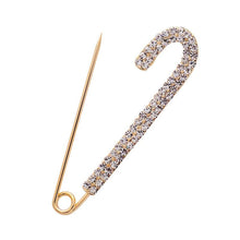 Load image into Gallery viewer, Simple Rhinestone Large Safety Pins For Cardigan Coat Sweater Costume Jewelry Women Accessories Women's Safety Pin with Crystal and Faux Pearls