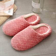 Load image into Gallery viewer, Simple Solid Soft Plush Slippers For Men And Women Winter Warm Indoor Non-slip Slippers Shoes Comfortable Memory Foam Slippers For Women's And Men's Casual House Shoes