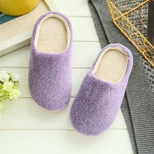 Load image into Gallery viewer, Simple Solid Soft Plush Slippers For Men And Women Winter Warm Indoor Non-slip Slippers Shoes Comfortable Memory Foam Slippers For Women's And Men's Casual House Shoes
