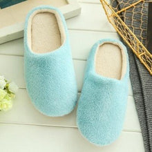 Load image into Gallery viewer, Simple Solid Soft Plush Slippers For Men And Women Winter Warm Indoor Non-slip Slippers Shoes Comfortable Memory Foam Slippers For Women's And Men's Casual House Shoes