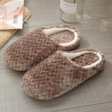 Load image into Gallery viewer, Simple Solid Soft Plush Slippers For Men And Women Winter Warm Indoor Non-slip Slippers Shoes Comfortable Memory Foam Slippers For Women's And Men's Casual House Shoes
