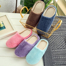 Load image into Gallery viewer, Simple Solid Soft Plush Slippers For Men And Women Winter Warm Indoor Non-slip Slippers Shoes Comfortable Memory Foam Slippers For Women's And Men's Casual House Shoes