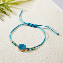 Load image into Gallery viewer, Simple Stone Charm Bracelet Colorful Black Red String Braided Couple Bracelets Wish Card Jewelry Handmade Woven Thread Rope String Nature Stone Beads Charm Bracelet Cuff Bangles With Message Card 18-30cm