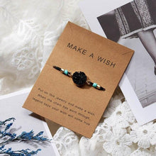 Load image into Gallery viewer, Simple Stone Charm Bracelet Colorful Black Red String Braided Couple Bracelets Wish Card Jewelry Handmade Woven Thread Rope String Nature Stone Beads Charm Bracelet Cuff Bangles With Message Card 18-30cm