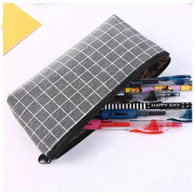 Load image into Gallery viewer, Simple Striped Color Design Pencil Cases For Students Retro Large Capacity Stationery School Pouch
