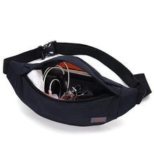 Load image into Gallery viewer, Simple Style Fanny Pack for Running Cycling Workout Men Women Waist Pouch Bag Black Classic Women Belt Bag Pouch For Money Phone Black Bum Hip Bag