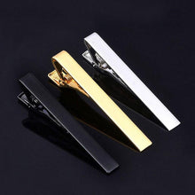 Load image into Gallery viewer, Simple Tie Clip Men Metal Copper Necktie Bar Clip Gold Silver Black 3 Bright Colors Best Gifts For Your Father Lover And Friends Simple Classic Bar Clasp Practical Necktie Accessories Fashion Men Tie Clips Luxury Clothing Jewelry