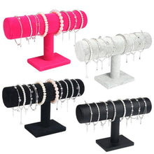 Load image into Gallery viewer, Single Tier Velvet Bracelet Chain Watch T-Bar Rack Jewelry Hard Display Stand Holder Jewelry Organizer High Quality Display Stand Jewelry Display Stand Pendant Jewelry Holder For Watch Bracelets