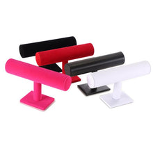 Load image into Gallery viewer, Single Tier Velvet Bracelet Chain Watch T-Bar Rack Jewelry Hard Display Stand Holder Jewelry Organizer High Quality Display Stand Jewelry Display Stand Pendant Jewelry Holder For Watch Bracelets