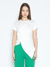 Load image into Gallery viewer, Sleeveless Flower Applique Sharp Asymmetrical Top