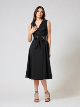 Load image into Gallery viewer, Sleeveless Notched-Lapel Collar Belted Long Jacket