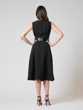 Load image into Gallery viewer, Sleeveless Notched-Lapel Collar Belted Long Jacket