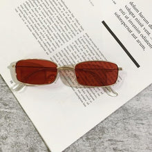 Load image into Gallery viewer, Slender Square Sunglasses Retro Metal Frame Square Sunglasses Small Vintage & Retro Style Sunglasses Shades Of Rectangle Sunglasses For Women Classic Vintage & Metal Square Frame Sun Glasses Eyewear For Men & Women