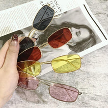 Load image into Gallery viewer, Slender Square Sunglasses Retro Metal Frame Square Sunglasses Small Vintage & Retro Style Sunglasses Shades Of Rectangle Sunglasses For Women Classic Vintage & Metal Square Frame Sun Glasses Eyewear For Men & Women