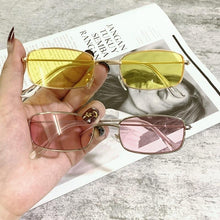Load image into Gallery viewer, Slender Square Sunglasses Retro Metal Frame Square Sunglasses Small Vintage & Retro Style Sunglasses Shades Of Rectangle Sunglasses For Women Classic Vintage & Metal Square Frame Sun Glasses Eyewear For Men & Women