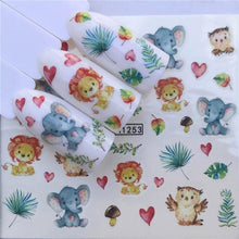 Load image into Gallery viewer, Sliders For Nails Winter Nail Stickers Elk Wolf Animal Sticker Figure Art Transfer Flowers Butterflies Watermark Water Slider Art Nail Stickers Sexy Girl Designs Comics Water Transfer Decals Manicure Lips Nail Art Decorations Slider Nail Art Stickers