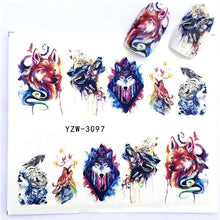 Load image into Gallery viewer, Sliders For Nails Winter Nail Stickers Elk Wolf Animal Sticker Figure Art Transfer Flowers Butterflies Watermark Water Slider Art Nail Stickers Sexy Girl Designs Comics Water Transfer Decals Manicure Lips Nail Art Decorations Slider Nail Art Stickers