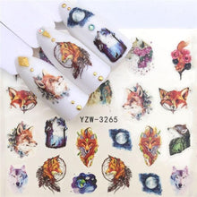 Load image into Gallery viewer, Sliders For Nails Winter Nail Stickers Elk Wolf Animal Sticker Figure Art Transfer Flowers Butterflies Watermark Water Slider Art Nail Stickers Sexy Girl Designs Comics Water Transfer Decals Manicure Lips Nail Art Decorations Slider Nail Art Stickers