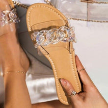 Load image into Gallery viewer, Slides Women Flip Flops Shoes Slippers Rhinestones Sandals Slide Diamond Slipper Slide Open Toe Flat Sandals With Clear Rhinestone Flip Flops Fashion Casual Slip On Party Shoes