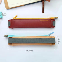 Load image into Gallery viewer, Slim Leather Unique Design Pencil Case Book Holder Pouch With Elastic Band For Notebook Fashion School Pen Case