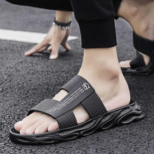 Load image into Gallery viewer, Slippers For Mens Beach Flip Flops White Sandals Flip Flop Sandals With Shock Absorbing Sole Lightweight Non-Slip Sport Cushion Beach Slippers