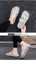 Load image into Gallery viewer, Slippers For Mens Beach Flip Flops White Sandals Flip Flop Sandals With Shock Absorbing Sole Lightweight Non-Slip Sport Cushion Beach Slippers