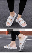 Load image into Gallery viewer, Slippers For Mens Beach Flip Flops White Sandals Flip Flop Sandals With Shock Absorbing Sole Lightweight Non-Slip Sport Cushion Beach Slippers