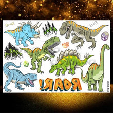 Load image into Gallery viewer, Small 3D Dinosaur Temporary Sticker Tattoos Colorful Tiny Tattoos For Party Children