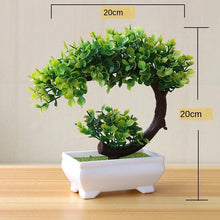 Load image into Gallery viewer, Small Green Artificial Pot Decor Bonsai Green Fake Flowers Potted Ornaments for Home Garden Decor Party Hotel Decor