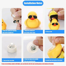 Load image into Gallery viewer, Small Yellow Bike Duck Bicycle Bell Luminous Airscrew Helmet Duck Ducky Bicycle Wind Motor Riding Cycling Lights Horn Rubber Duck Toy Car Ornaments Yellow Duck Car Dashboard Decorations Squeeze Duck Bicycle Horns With Propeller Helmet