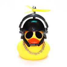 Load image into Gallery viewer, Small Yellow Bike Duck Bicycle Bell Luminous Airscrew Helmet Duck Ducky Bicycle Wind Motor Riding Cycling Lights Horn Rubber Duck Toy Car Ornaments Yellow Duck Car Dashboard Decorations Squeeze Duck Bicycle Horns With Propeller Helmet
