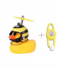 Load image into Gallery viewer, Small Yellow Bike Duck Bicycle Bell Luminous Airscrew Helmet Duck Ducky Bicycle Wind Motor Riding Cycling Lights Horn Rubber Duck Toy Car Ornaments Yellow Duck Car Dashboard Decorations Squeeze Duck Bicycle Horns With Propeller Helmet