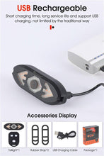 Load image into Gallery viewer, Smart Bike Light Wireless Remote Control Cycling Turning Signal Taillight USB Bicycle Rechargeable Rear Light LED Warning Lamp Bicycle Rear Light Safety Warning Bike Lights Brightest Bike Indicators Fit Saddle Rears