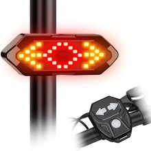 Load image into Gallery viewer, Smart Bike Light Wireless Remote Control Cycling Turning Signal Taillight USB Bicycle Rechargeable Rear Light LED Warning Lamp USB Bicycle Tail Light Wireless Remote Control Back Bike Light For Night Riding Safety Warning Cycling Lights
