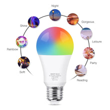 Load image into Gallery viewer, Smart Light Bulb E27 LED Lamp RGB+White+Warm White Work With Alexa Google Home Dimmable Timer Function RGB LED Bulb Bulb-Timer Sunrise Sunset Dimmable Multicolo Warm White No Hub Required Compatible With Alexa Google Home Assistant