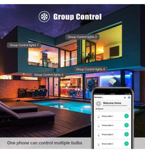 Load image into Gallery viewer, Smart Light Bulb E27 LED Lamp RGB+White+Warm White Work With Alexa Google Home Dimmable Timer Function RGB LED Bulb Bulb-Timer Sunrise Sunset Dimmable Multicolo Warm White No Hub Required Compatible With Alexa Google Home Assistant
