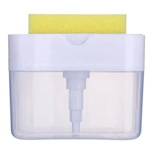 Load image into Gallery viewer, Smart Soap Dispenser For Kitchen Dishwashing Soap Pump Dispenser Kitchen Sponge Holder Handy Space Saving Soap Box 2 IN 1 Kitchen Soap Pump