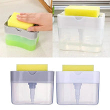 Load image into Gallery viewer, Smart Soap Dispenser For Kitchen Dishwashing Soap Pump Dispenser Kitchen Sponge Holder Handy Space Saving Soap Box 2 IN 1 Kitchen Soap Pump