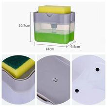 Load image into Gallery viewer, Smart Soap Dispenser For Kitchen Dishwashing Soap Pump Dispenser Kitchen Sponge Holder Handy Space Saving Soap Box 2 IN 1 Kitchen Soap Pump