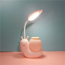 Load image into Gallery viewer, Snail Led Table Lamp Cute Pen Holder Desk Light Reading Study Children Bedroom College Dorm Eye Protection Adjustable Organizer Cute Study Lamps for Bedroom Décor