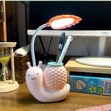 Load image into Gallery viewer, Snail Led Table Lamp Cute Pen Holder Desk Light Reading Study Children Bedroom College Dorm Eye Protection Adjustable Organizer Cute Study Lamps for Bedroom Décor