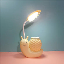 Load image into Gallery viewer, Snail Led Table Lamp Cute Pen Holder Desk Light Reading Study Children Bedroom College Dorm Eye Protection Adjustable Organizer Cute Study Lamps for Bedroom Décor