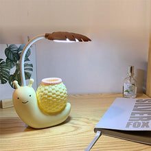 Load image into Gallery viewer, Snail Led Table Lamp Cute Pen Holder Desk Light Reading Study Children Bedroom College Dorm Eye Protection Adjustable Organizer Cute Study Lamps for Bedroom Décor