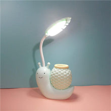 Load image into Gallery viewer, Snail Led Table Lamp Cute Pen Holder Desk Light Reading Study Children Bedroom College Dorm Eye Protection Adjustable Organizer Cute Study Lamps for Bedroom Décor